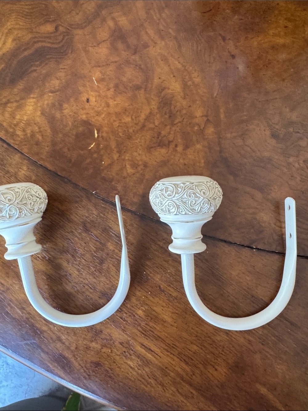 Decorative Cream Curtain Holdback Hooks - Elegant Wall Accent